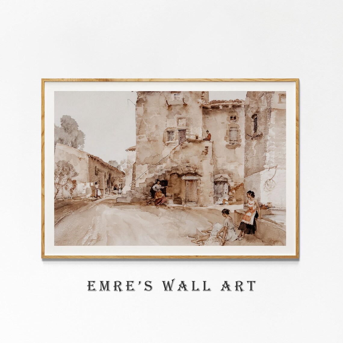 Vintage Country Painting, Antique European Wall Art Print - Image 4