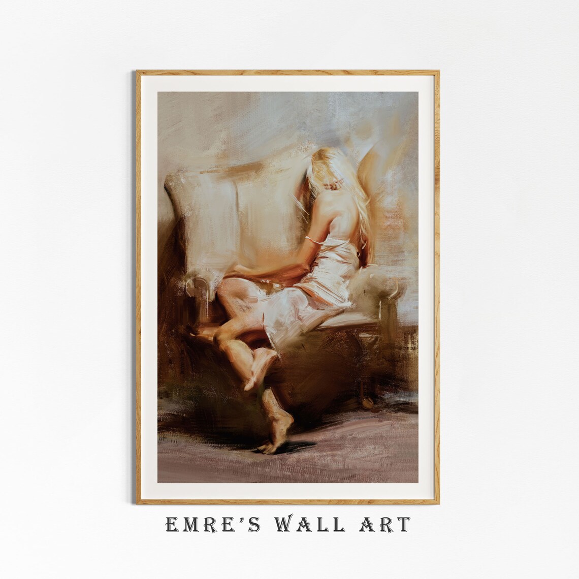 Vintage Woman Oil Painting Wall Art Print - Image 4