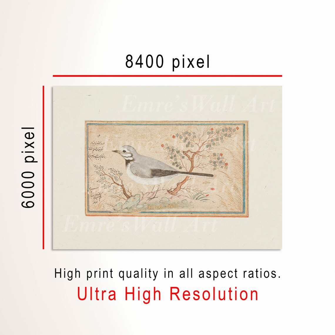 Vintage Bird Drawing Print, Rustic Nursery Decor - Image 3