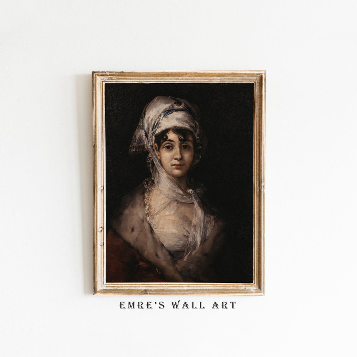 Moody Portrait Woman Painting Vintage Woman Oil Painting Victorian Art Painting Woman Portrait Print Antique Female Portrait 1800th Art - Image 2
