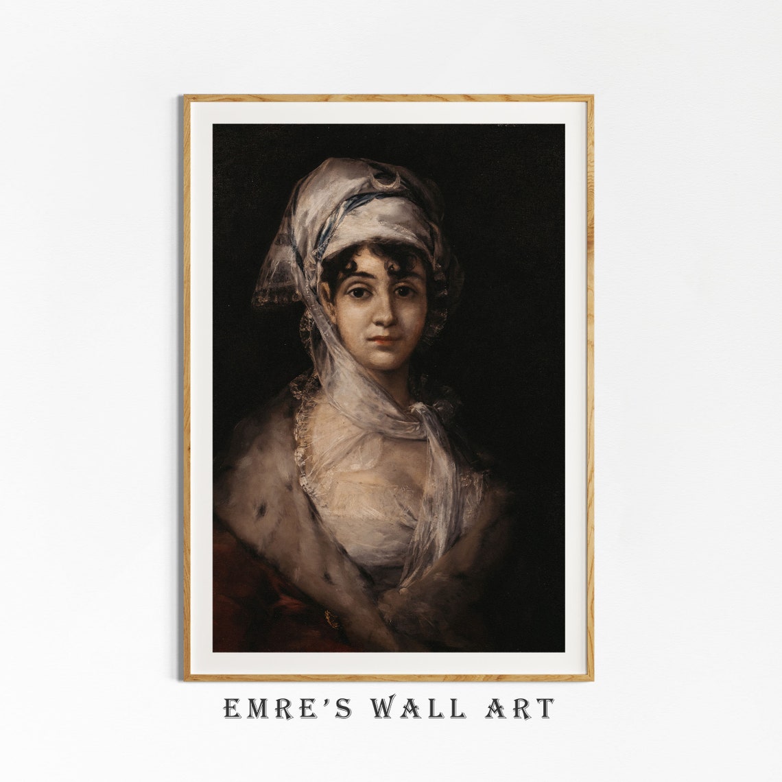 Moody Portrait Woman Painting Vintage Woman Oil Painting Victorian Art Painting Woman Portrait Print Antique Female Portrait 1800th Art - Image 4