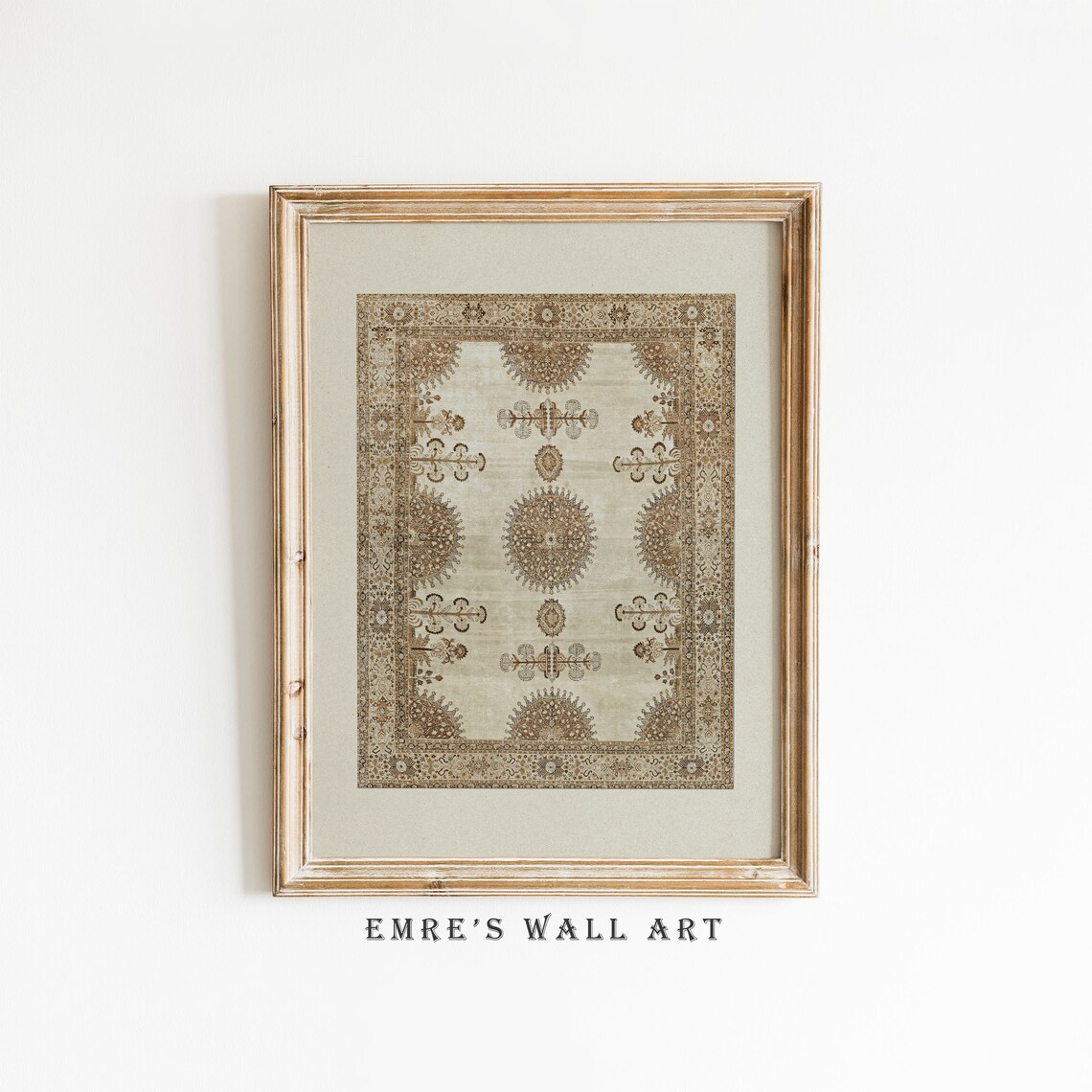Vintage Rug Print Art Print, Antique Pattern