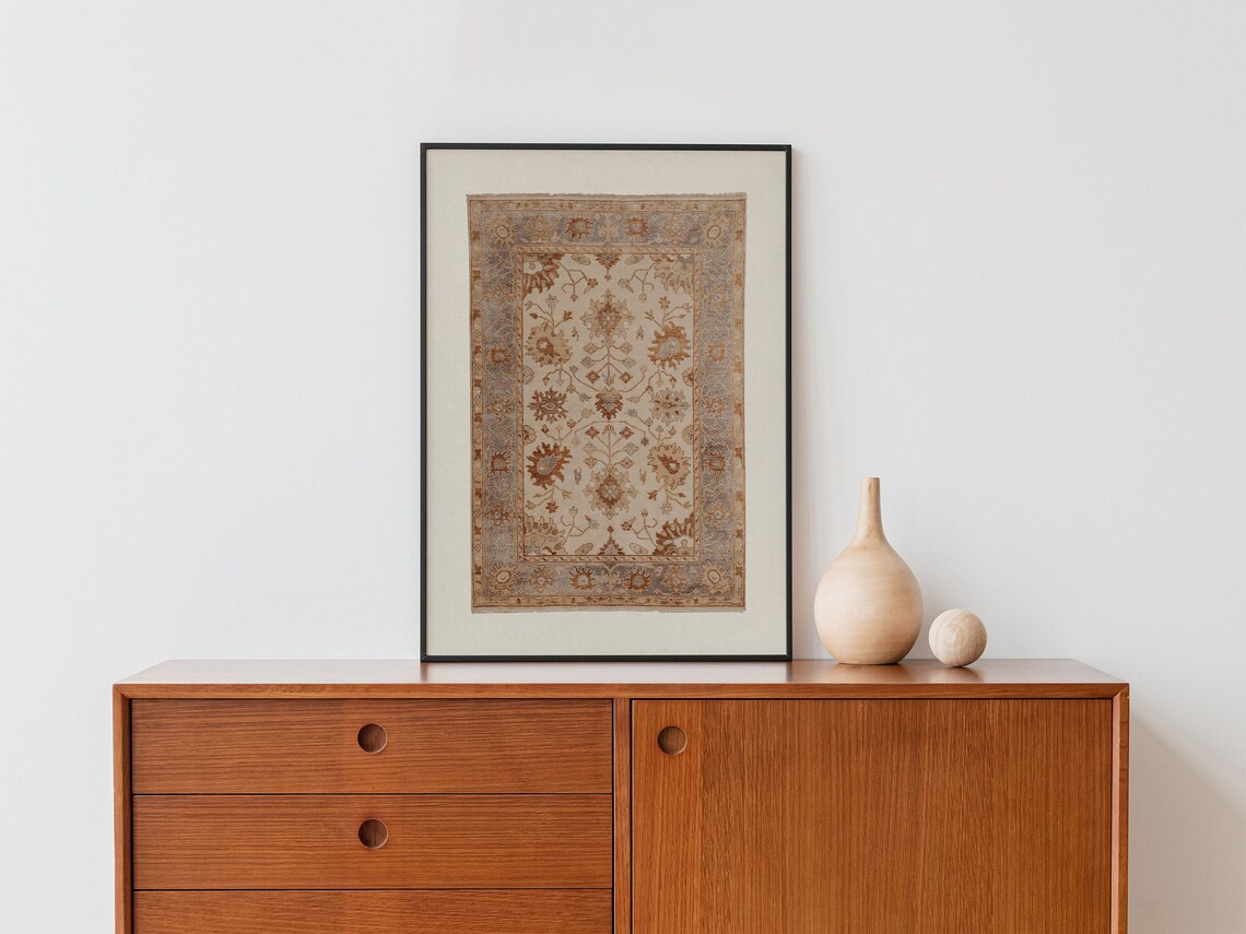 Neutral Tapestry Vintage Textile Art Print - Image 4