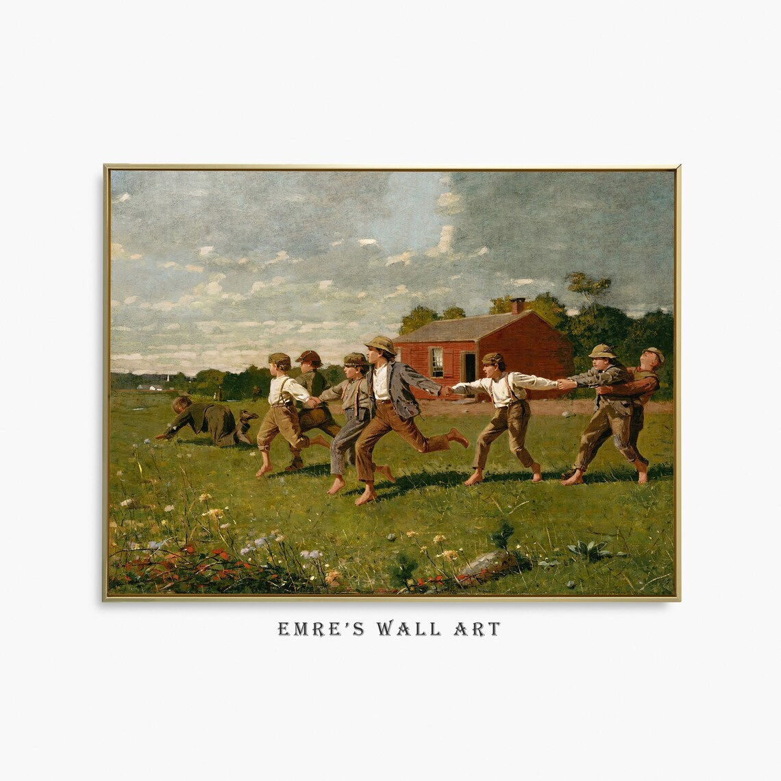 Vintage Country Landscape Art Print, Cottagecore Decor