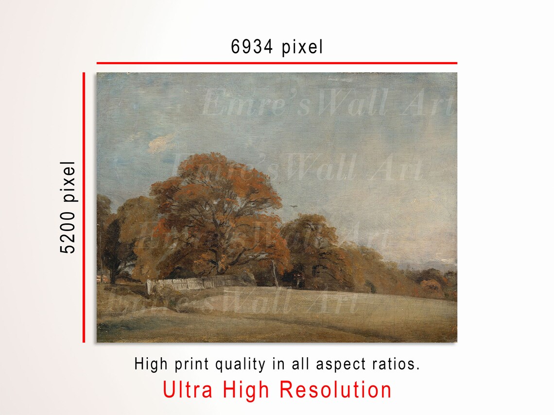 Muted Autumn Landscape Painting, Rustic Fall Print - Image 3