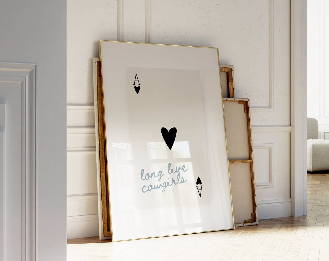 Long Live Cowgirls Ace of Hearts Script Western Coastal Dorm Poster