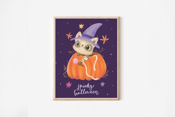 Halloween Print Kids Halloween Decor Spooky Print Halloween Poster Kids Playroom Halloween Party Decor Wall Art Cute Halloween