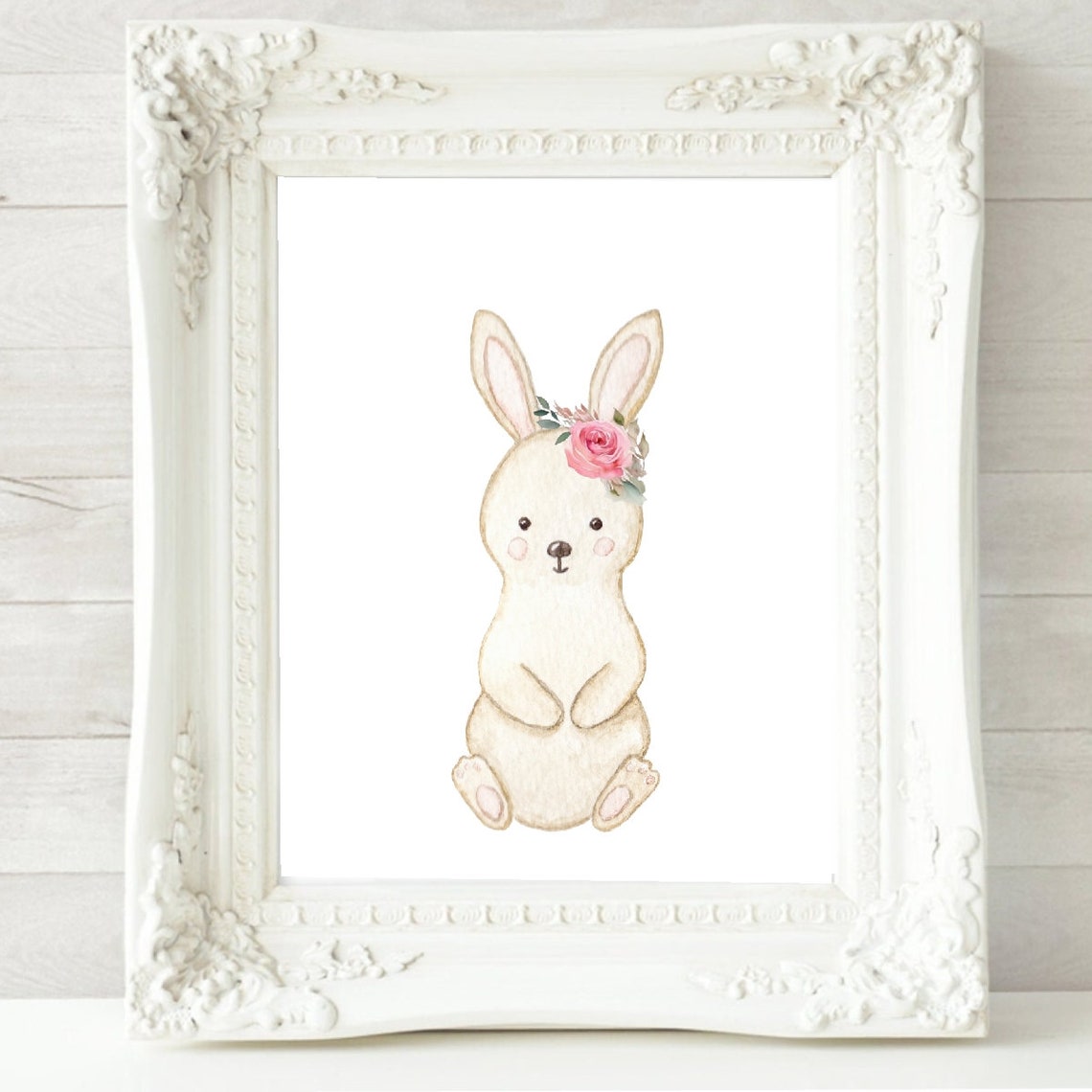 Bunny Print Bunny Nursery Art Cute Bunny Print Woodland Nursery Girls Room Print Girls Room Decor Bunny Art Watercolor - Image 2