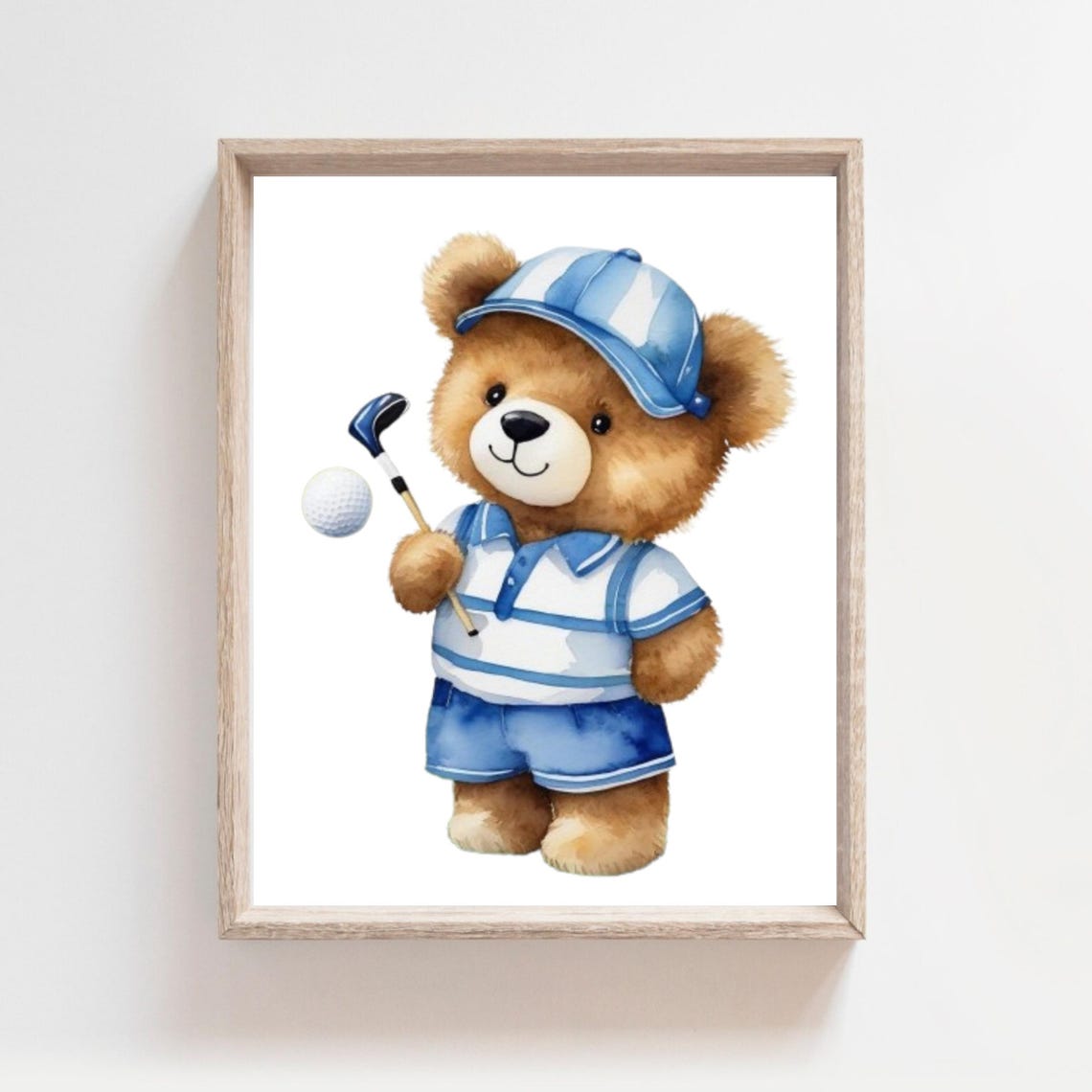 Bear Golf Nursery Sports Art Print
