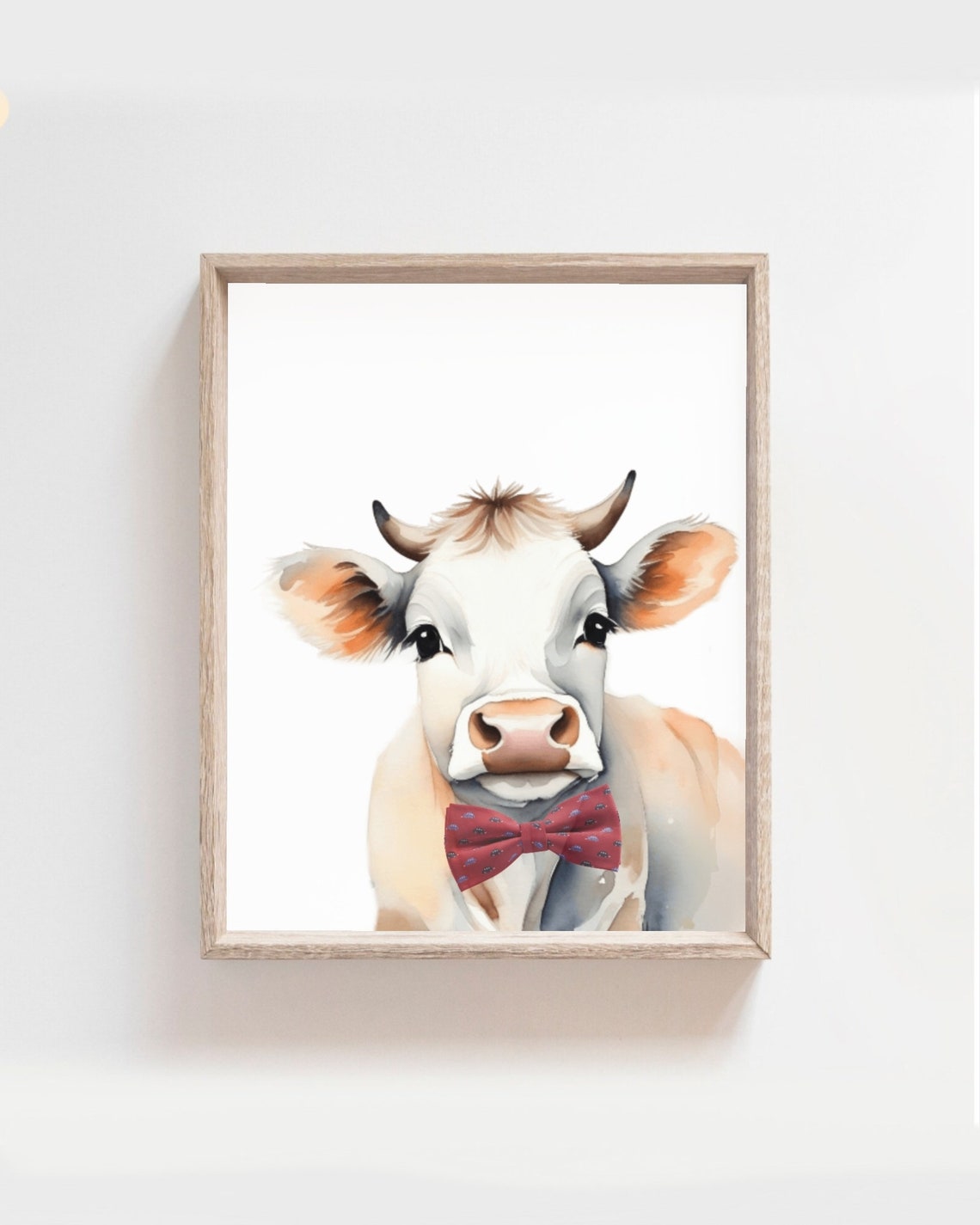 Cow Bowtie Print Cow Art Nursery Animal Painting Farm Animal Print Boys Room Decor Boys Wall Art Farmhouse Decor