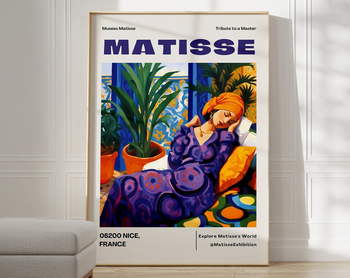 Henri Matisse Odalisque Reclining Woman Nice France Exhibition Poster