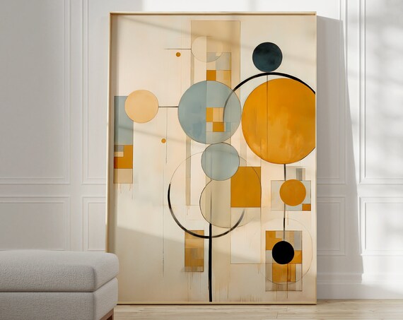 Abstract Wall Print Neutral Gallery Wall Art Exhibition Poster Modern Wall Art Aesthetic Room Decor Colorful Geometric Home Decor