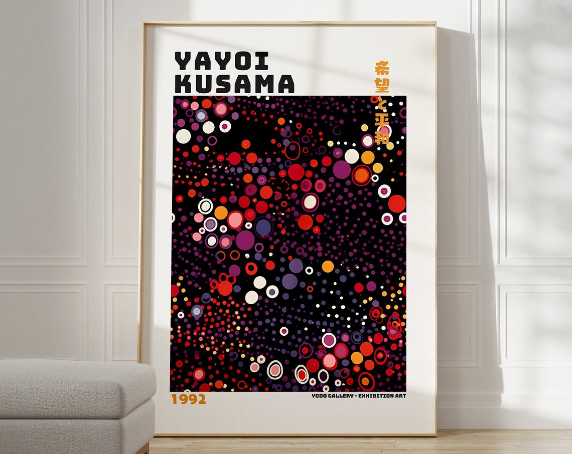 Yayoi Kusama Inspired Japanese Gallery Wall Art Poster
