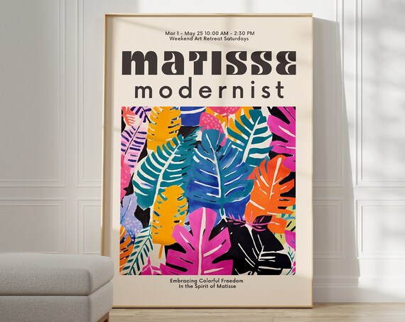 Matisse Modernist Tropical Leaves Colorful Exhibition Art Poster