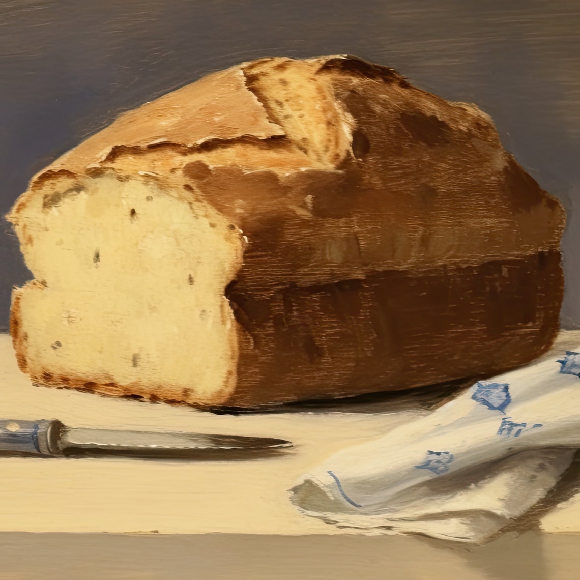 Rustic Sourdough Bread Loaf Still Life Vintage Kitchen Poster - Image 3