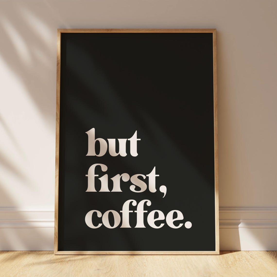 But First Coffee White on Black Bold Retro Typography Poster - Image 3