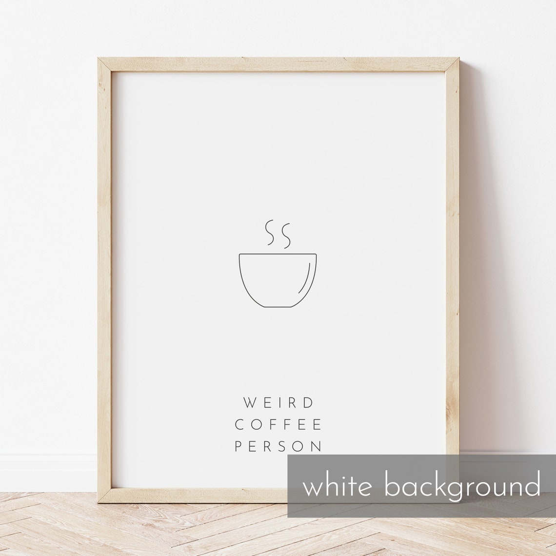 Weird Coffee Person Minimal Steaming Cup Line Kitchen Art Poster - Image 3