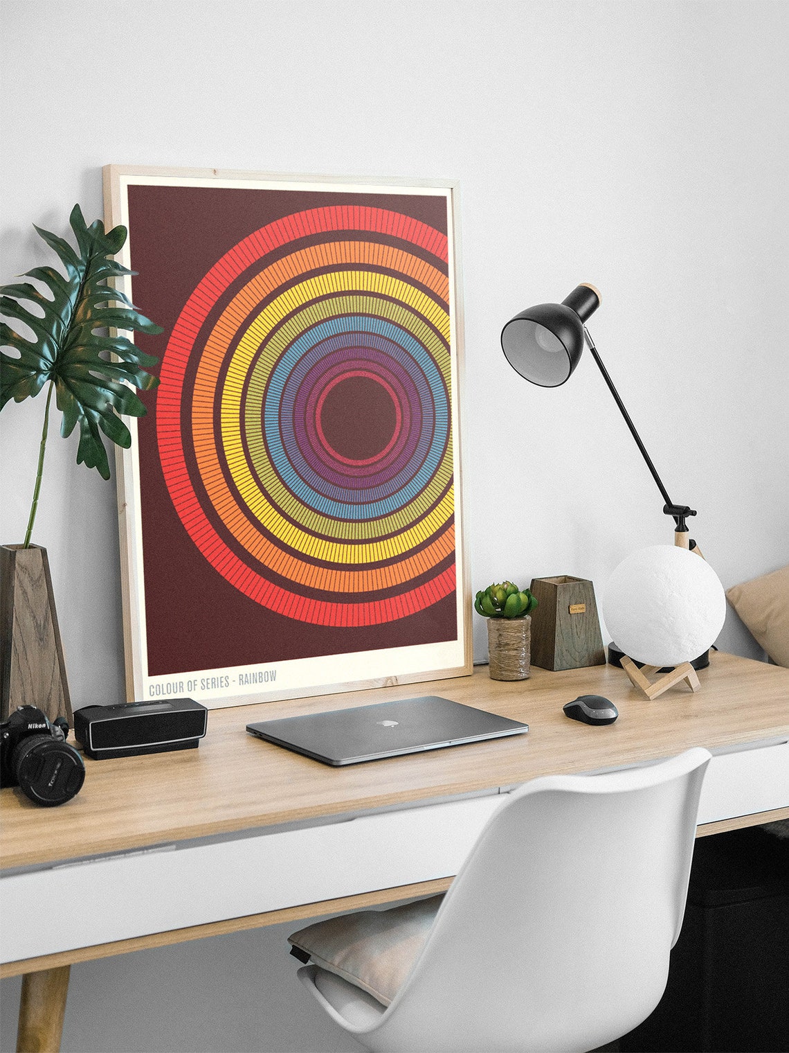 Colour Of Series Rainbow Concentric Circles Vintage Art Poster - Image 2