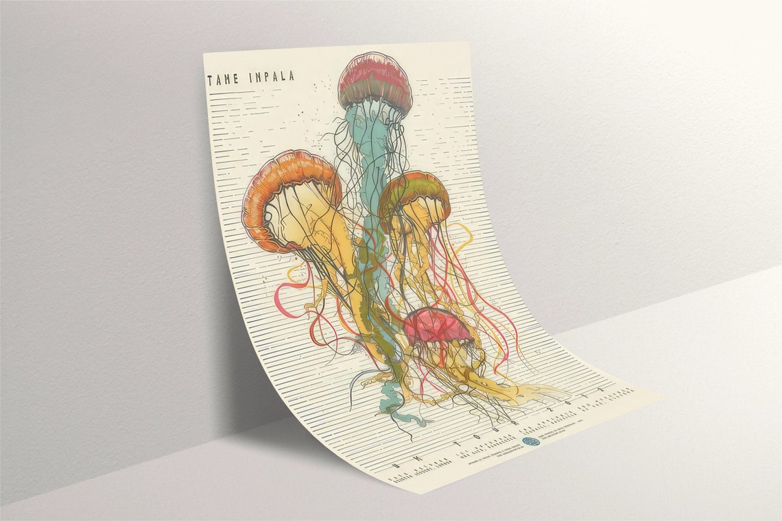 Tame Impala Jellyfish UK Tour 2012 Psychedelic Gig Art Poster - Image 2