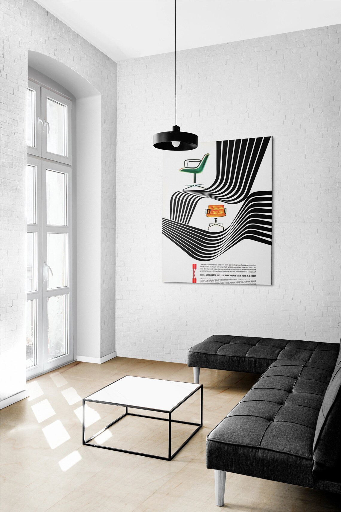 Knoll Charles Pollock Chair Mid Century Modern Vintage Ad Poster - Image 3