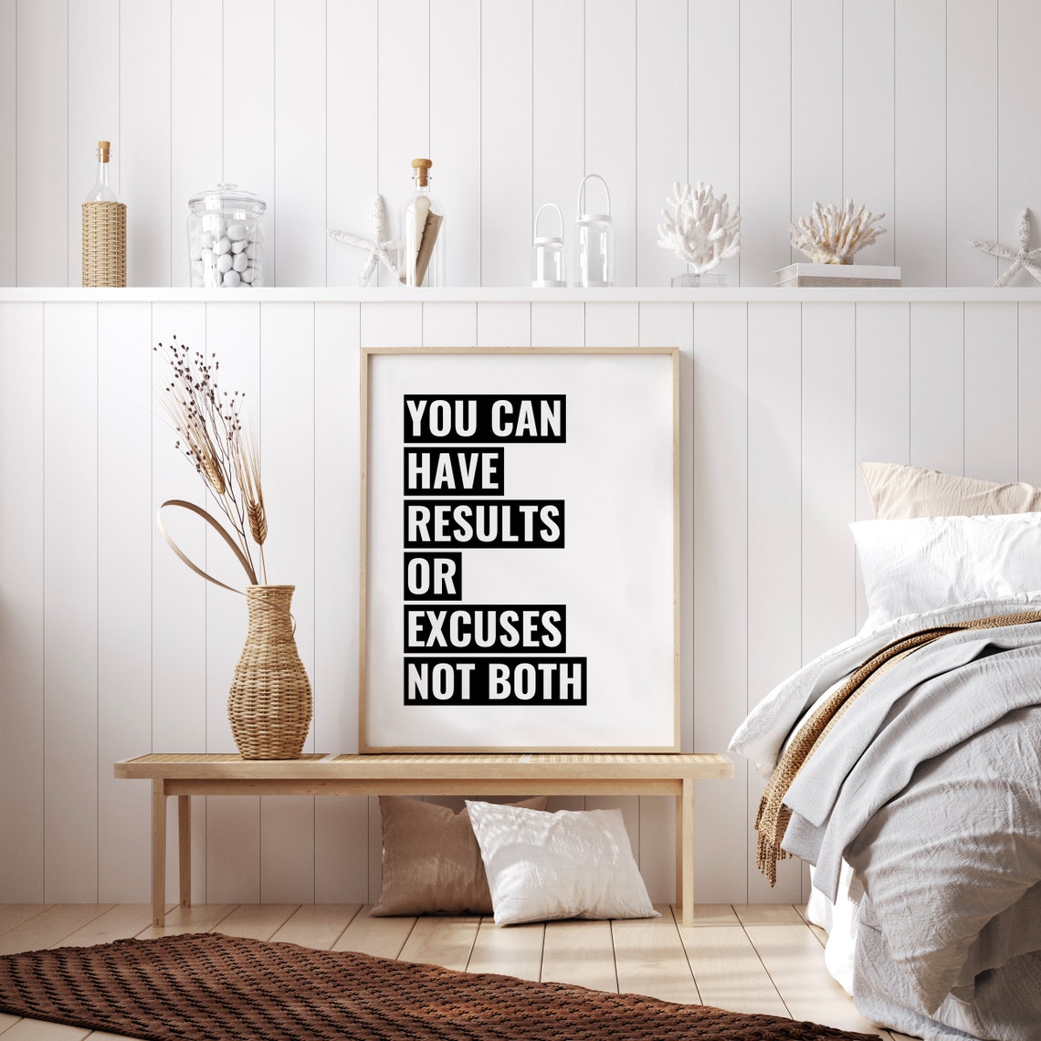 You Can Have Results or Excuses Not Both Bold Hustle Gym Poster - Image 3