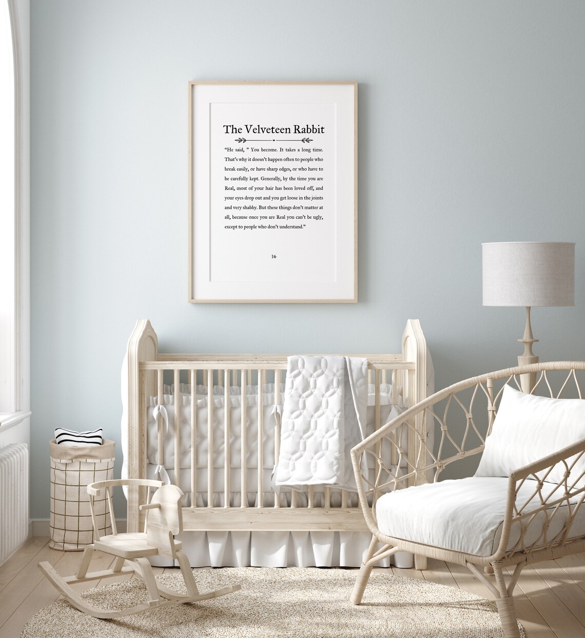 The Velveteen Rabbit Book Page Quote Poster for Kids Room Nursery Decor - Image 2