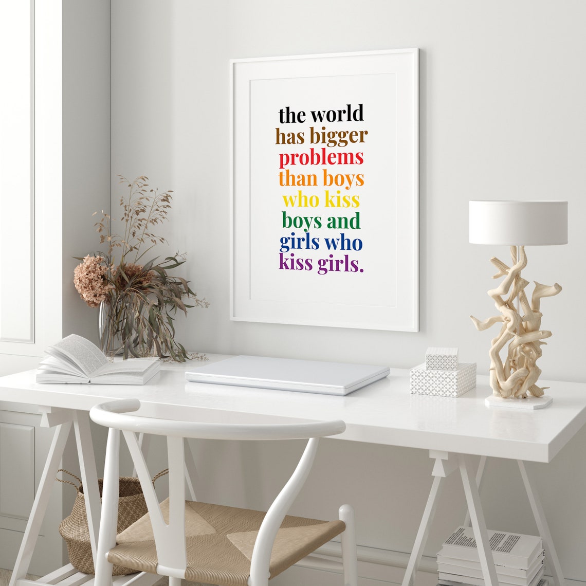 The World Has Bigger Problems Rainbow LGBTQ Pride Equality Poster - Image 3