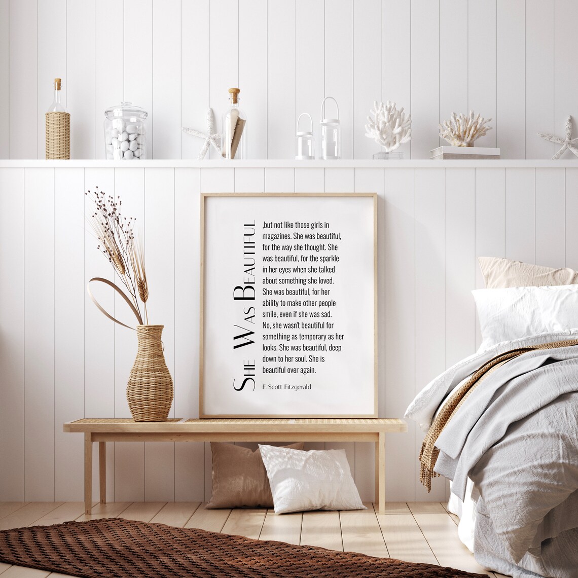 She Was Beautiful F Scott Fitzgerald Quote Literary Poster Art - Image 3
