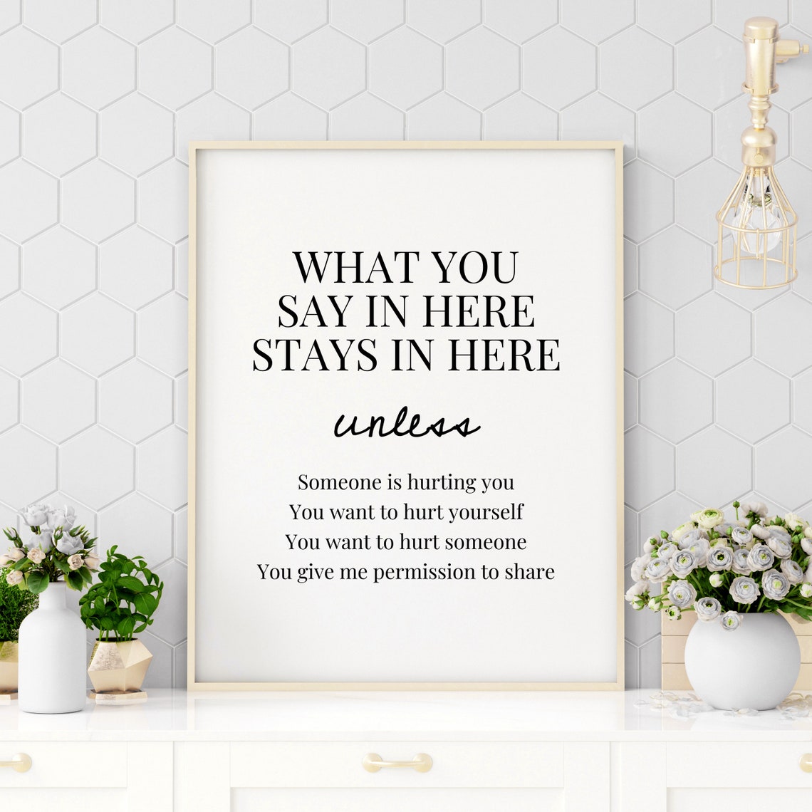 What You Say In Here Stays In Here Confidentiality Poster Therapy