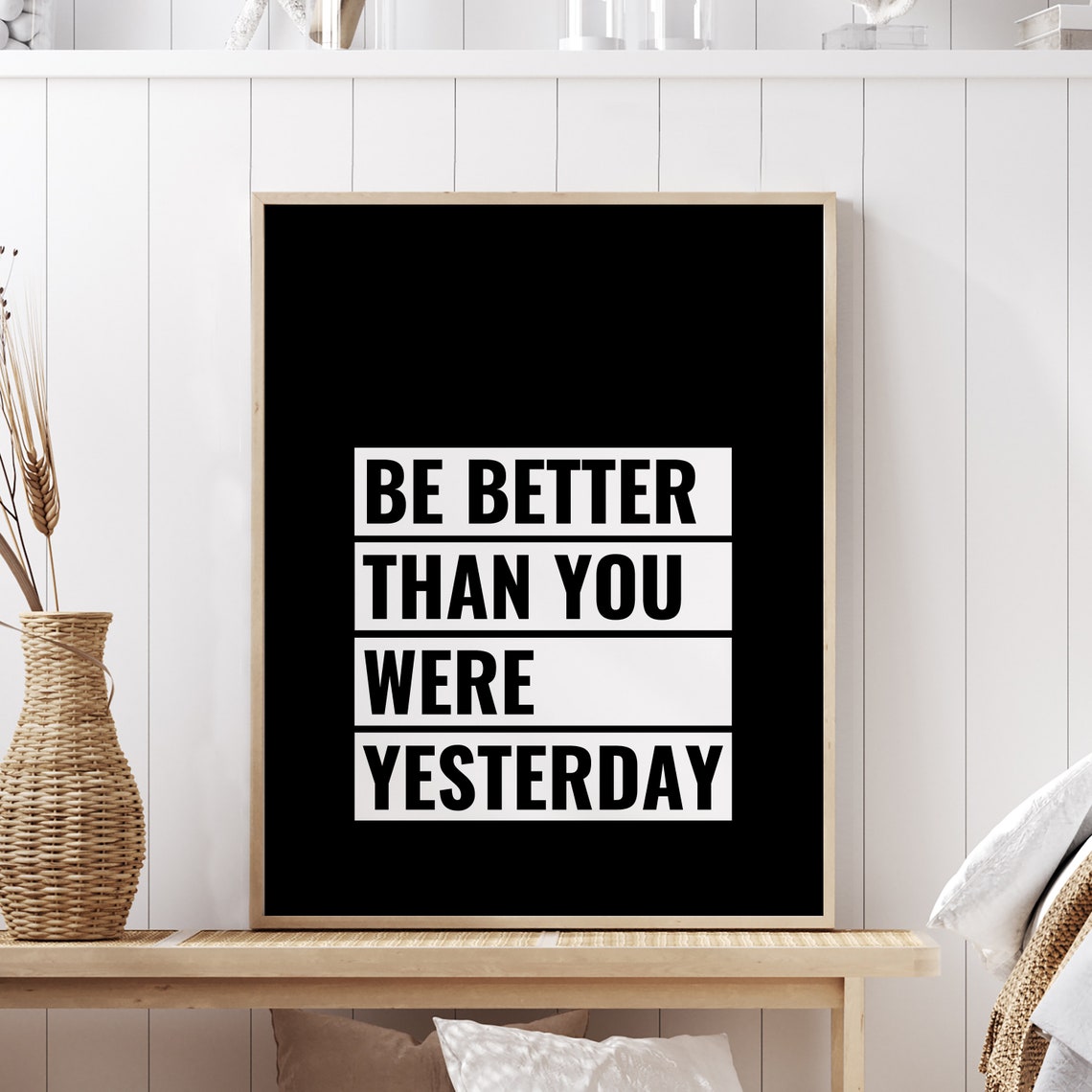 Be Better Than You Were Yesterday Bold Motivational Quote Poster