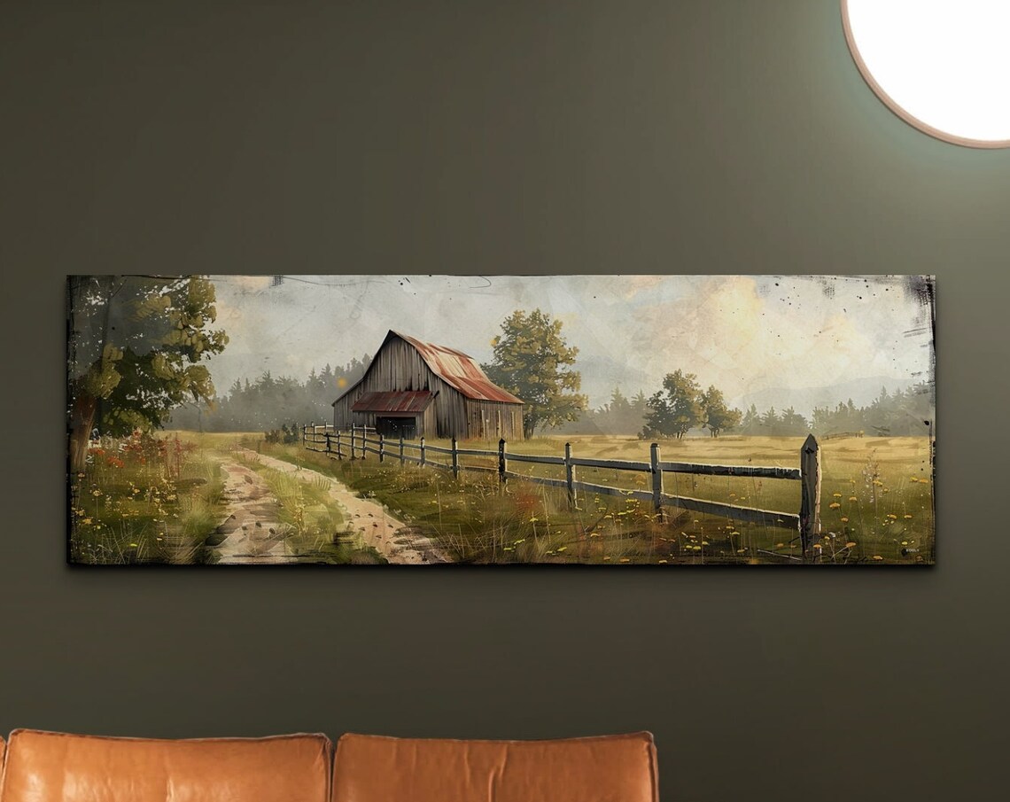 Antique Barn Panoramic Rustic Wall Art Print