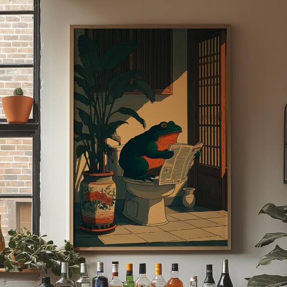 Toads Morning Read Art Print