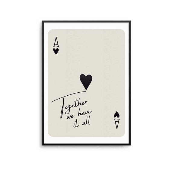 Ace Of Hearts Inspirational Family Quote Art Print