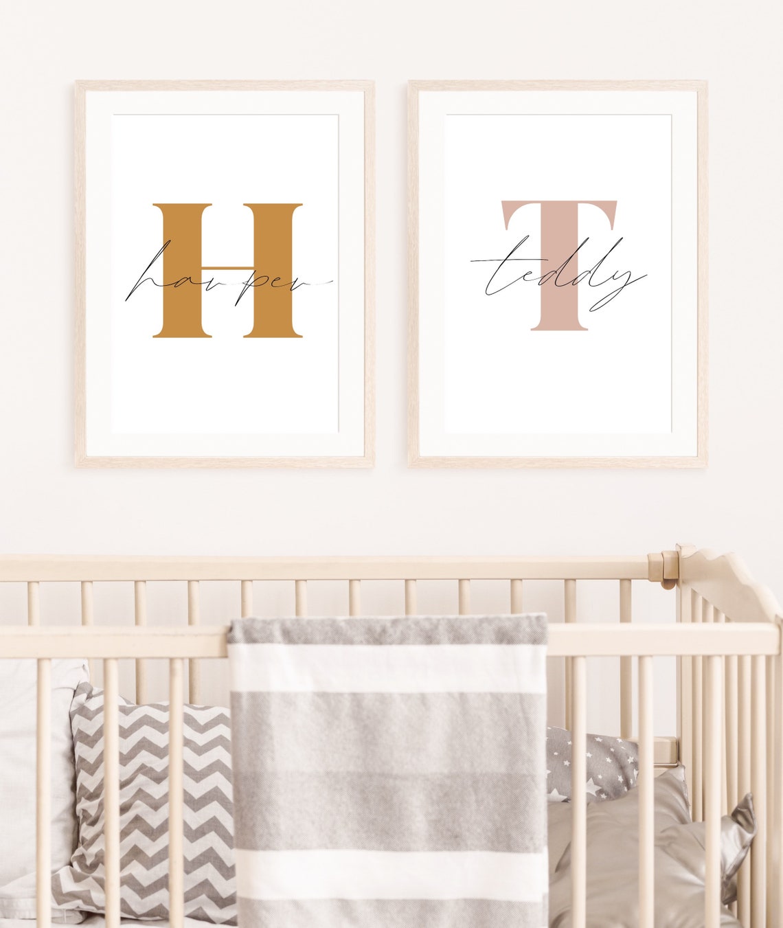 Custom Initial Name Poster Olivia Script Letter O Nursery Decor - Image 3