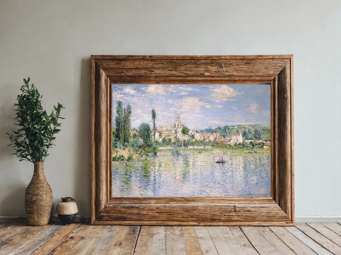 Claude Monet Vetheuil in Summer Seine Village Riverside Print