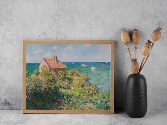 Claude Monet Fishermans Cottage on the Cliffs Coast Normandy Print