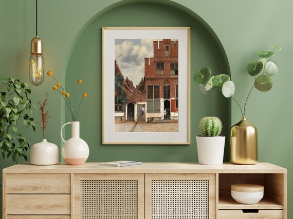 Vermeer Print Little Street In Delft By Johannes Vermeer Dutch Baroque Painting Vintage Cityscape Print City Wall Art