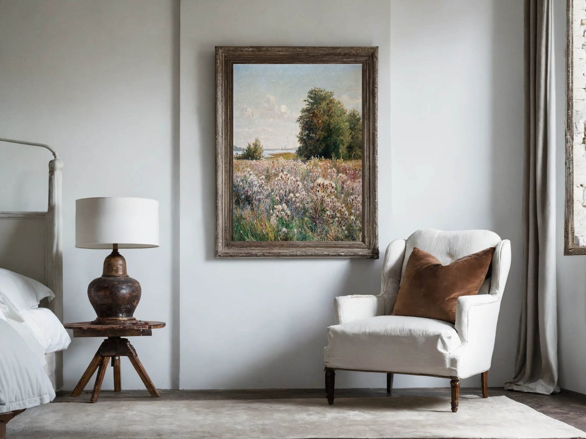 Wildflower Meadow River Vintage Country Landscape Impressionist Poster - Image 6