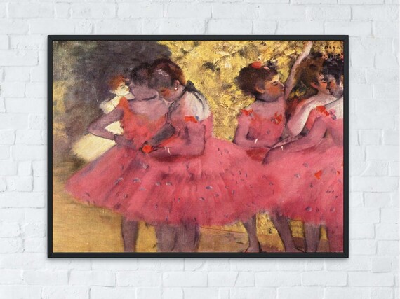 Wall Art Edgar Degas Pink Dancers Impressionist Ballerina Painting Ballet Dance Art Print Dance Painting