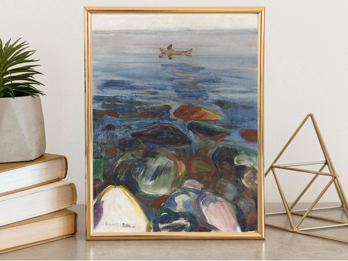 Edvard Munch Rowing Boat on the Sea Expressionist Water Poster