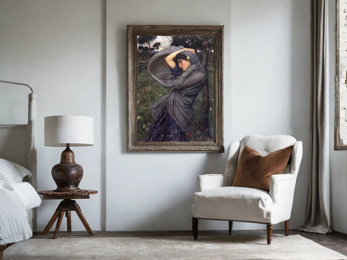 John William Waterhouse Boreas Windblown Veil Woman Art Poster - Image 2