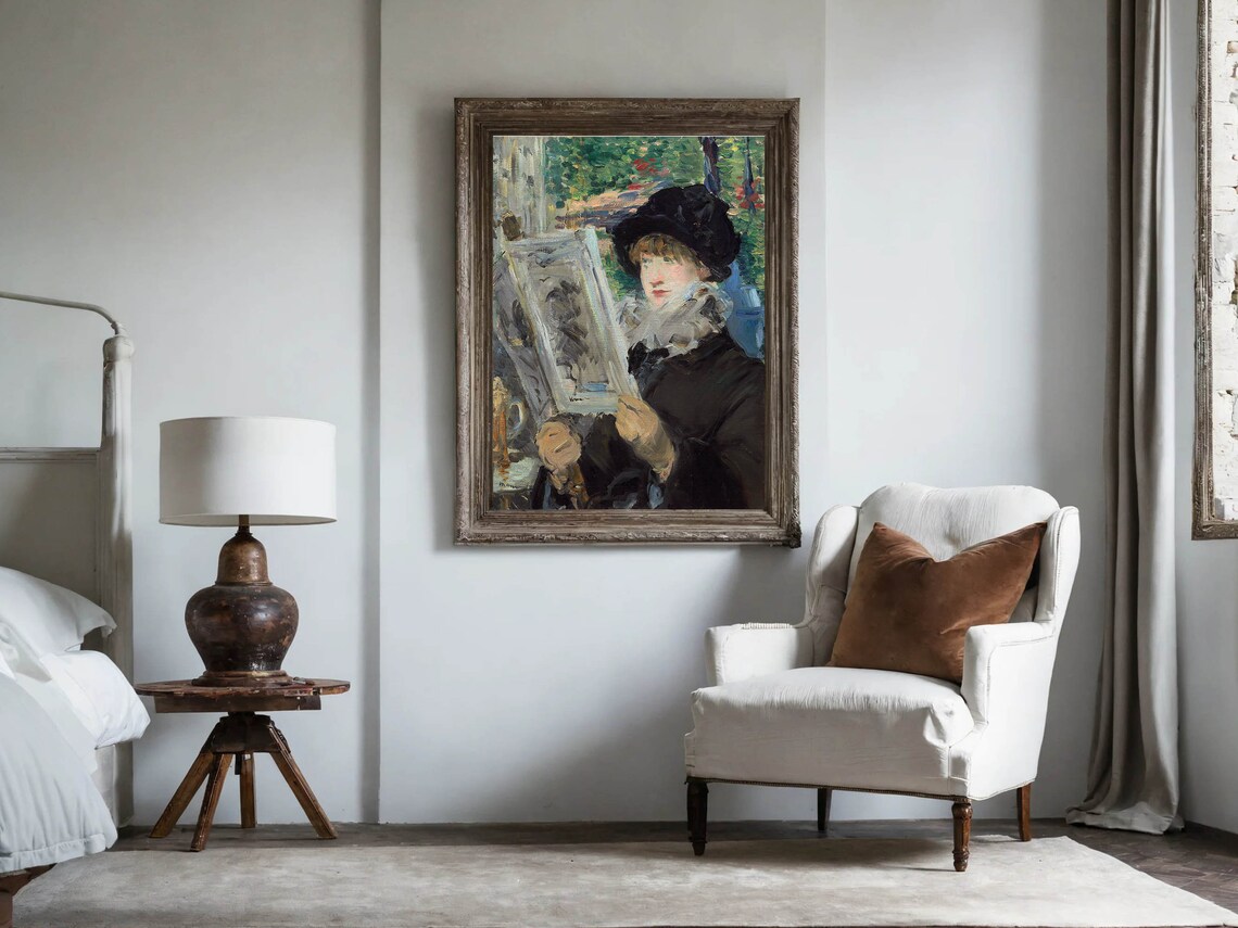 Edouard Manet Woman Reading Newspaper French Classic Portrait Print - Image 2
