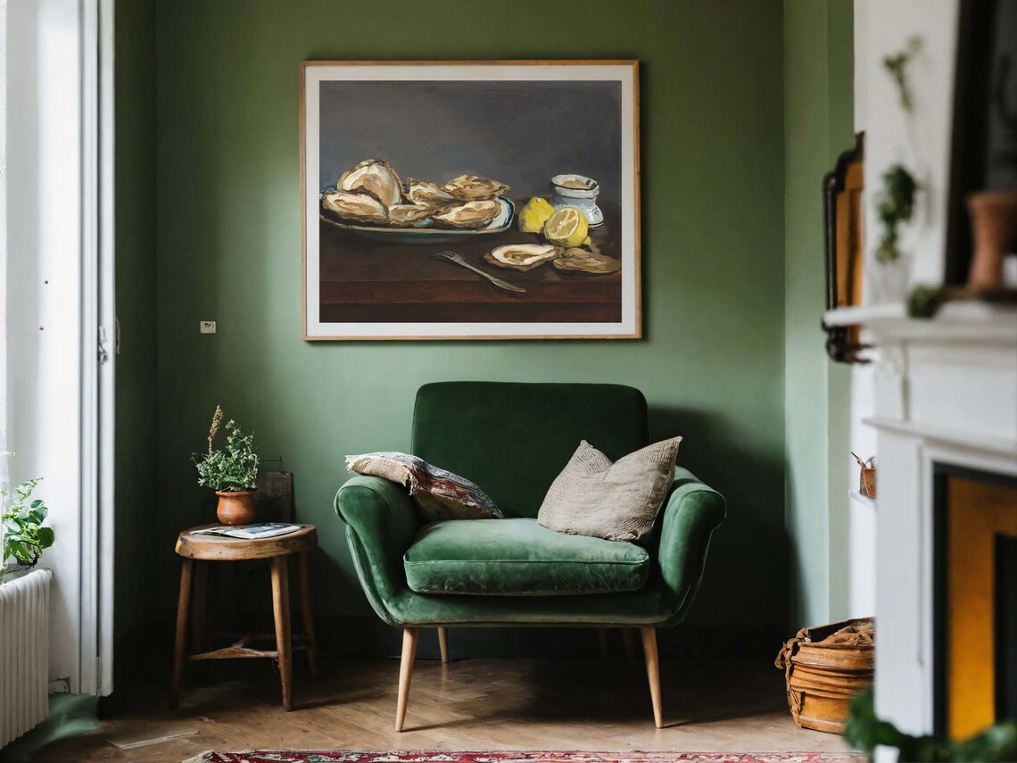 Still Life Of Oysters, Vintage Manet Art Print - Image 3