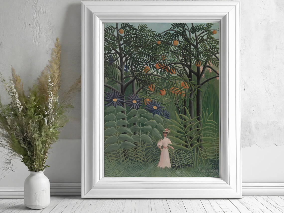 Henri Rousseau Woman Walking in Forest Exotic Tropical Jungle Print - Image 5