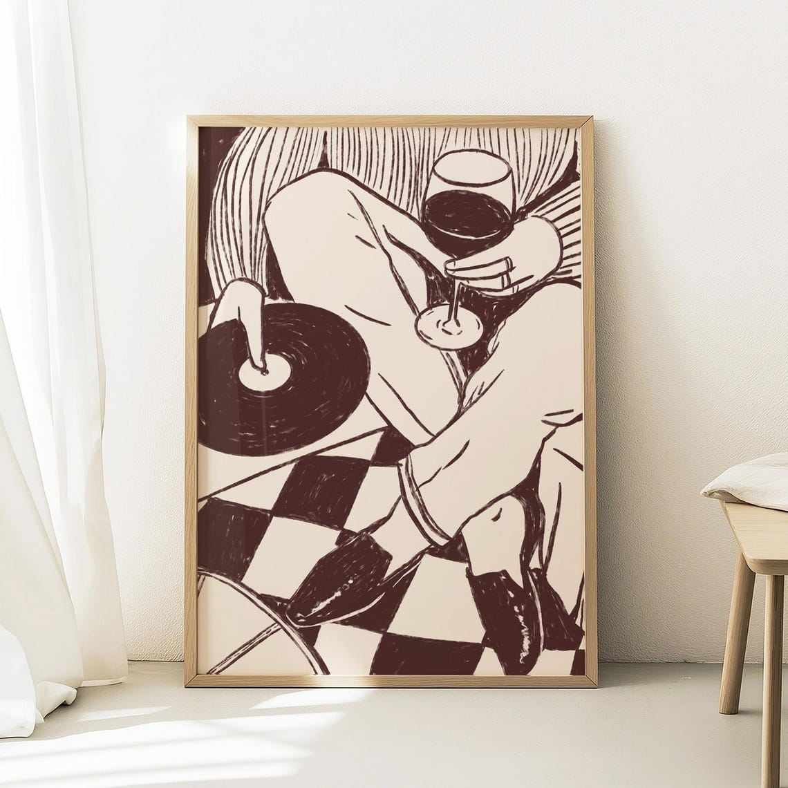 Vinyl Record Retro Wine Music Art Print