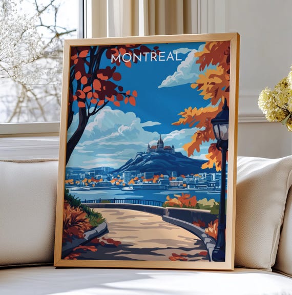 Montreal Canada Travel Print Art Scenic Mount Royal In Autumn