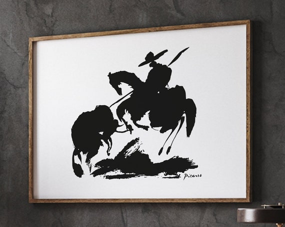 Pablo Picasso Bullfight I Wall Art Minimalist Poster Living Room Gifts Instant