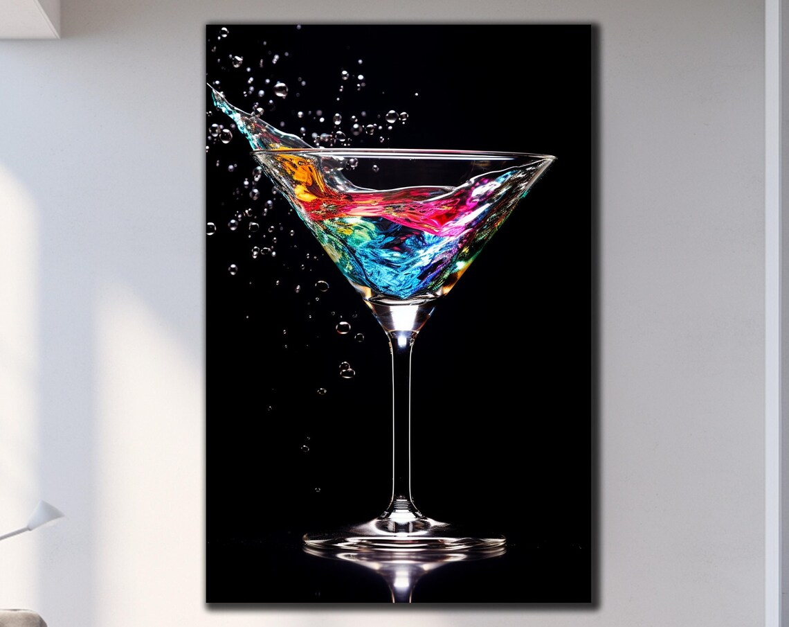 Drink Wall Art Cocktail Wall Art Tempered Glass Wall Art Custom Photo Glass Glass Printing Large Glass Wall Art Wall Hangings Food Wall Art
