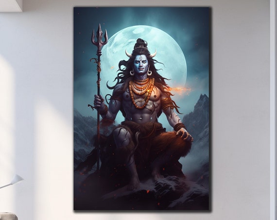 Hindu God Shiva Wall Art Tempered Glass Wall Art Hindu Home Decor Abstract Wall Decor Housewarming Gifts Gift For Her Shiva Wall Decor