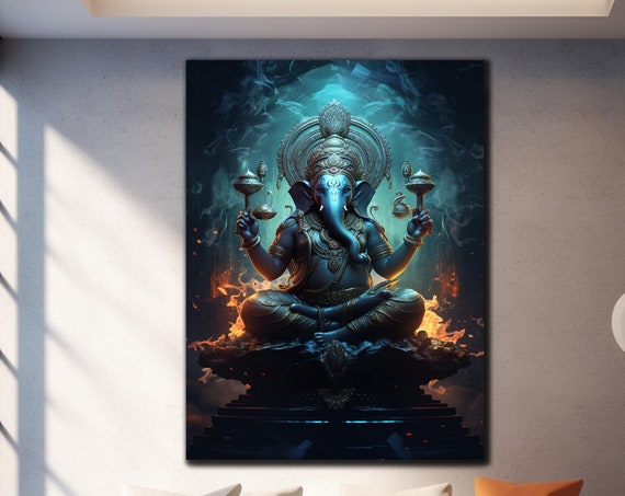 Ganesh Wall Decor Hindu Wall Art Tempered Glass Wall Art Panoramic Wall Art Abstract Wall Decor Housewarming Gifts Home Decor Gifts For Her